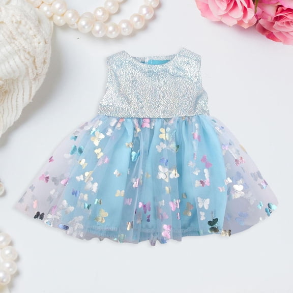 Vaveren 18inch Doll Dress Doll Accessories Fashion Doll Clothes for 43 cm Dolls Gift blue