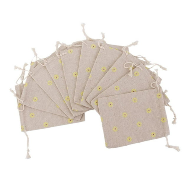 Estuche de lino,Saco de yute,Bolsa de regalo con cordón