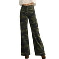 thumbnail image 2 of Women Wide Leg Jeans High Waisted Stretchy Straight Leg Jeans Loose Trendy Denim Pants with Pocket Camouflage Regular M, 2 of 4