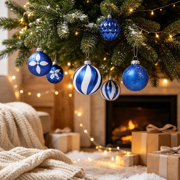 Eolstice Painted Odd Shaped Christmas Tree Hanging Ornaments, Luxury Decorative Creative Gift Set, for Festive Holiday Indoor Decor