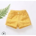thumbnail image 3 of Kmbangi Kids Girls Denim Shorts High Elastic Waist Ripped Jeans Short Pants for Summer 2-8T, 3 of 6