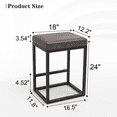 thumbnail image 7 of Nathaniel Home 24 Inch Bar Stools Set of 2, Modern PU Leather Metal Barstool, Backless Kitchen Dining Cafe Stool, Upholstered Bar Stool with Footrest, Dark Brown, 7 of 7