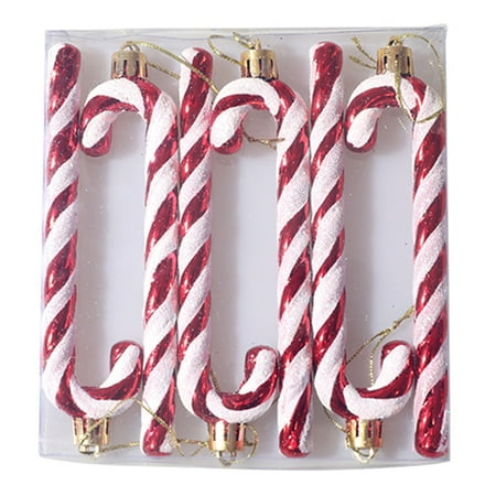 

Plastic Candy Canes Xmas Pendant Twisted Crutch Candy Canes for Festive Holiday