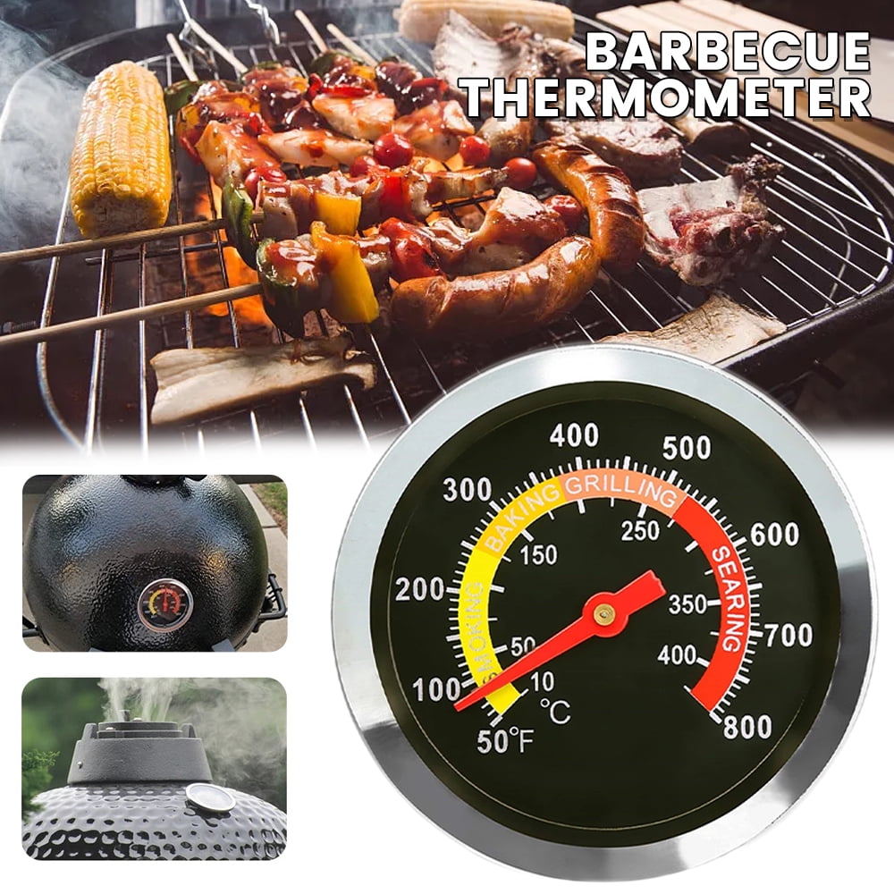 Termómetro Para Barbacoa Y Ahumador - Pack De 2 Unidades, Esfera De 2 Pulgadas, Acero Inoxidable, Fácil Instalación