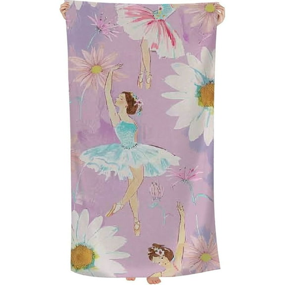 PHYHOO Dance Dancer Oversized Quick Dry Microfiber Beach Towel Beautiful Girl Lightweight Sand Free Towel Super Soft & Absorbent for Travel Swimming Sports 30x60in