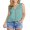 Blue-Green, variant on JWD Womens Loose Henley Blouse Sleeveless Button Down T Shirts Tie Front Knot Tops Black L