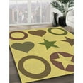 thumbnail image 3 of Ahgly Company Machine Washable Indoor Rectangle Transitional Yellow Area Rugs, 7' x 10', 3 of 7