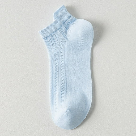 Boho Print Ankle Socks | 5-Pack Colorful Socks for Teens, Gym & Casual Outfits Under 1$, Hontri 1 Pair Women Socks Hollow Out Mesh Thin No Odor , Blue, One Size