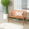 thumbnail image 4 of Costway Patio Solid Wood Bench Wood 2-Seat Chair with Slatted Seat & Inclined Backrest, 4 of 10