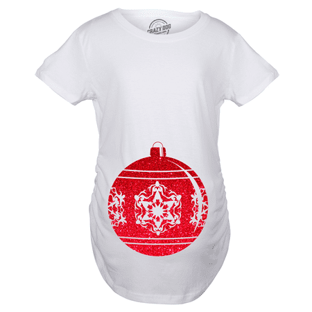Maternity Belly Ornament Pregnancy Tshirt Christmas Glitter Decoration Tee For Belly