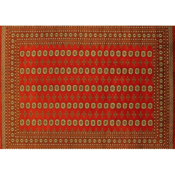 Ahgly Company Indoor Rectangle Oriental Yellow Industrial Area Rugs, 7' x 9'