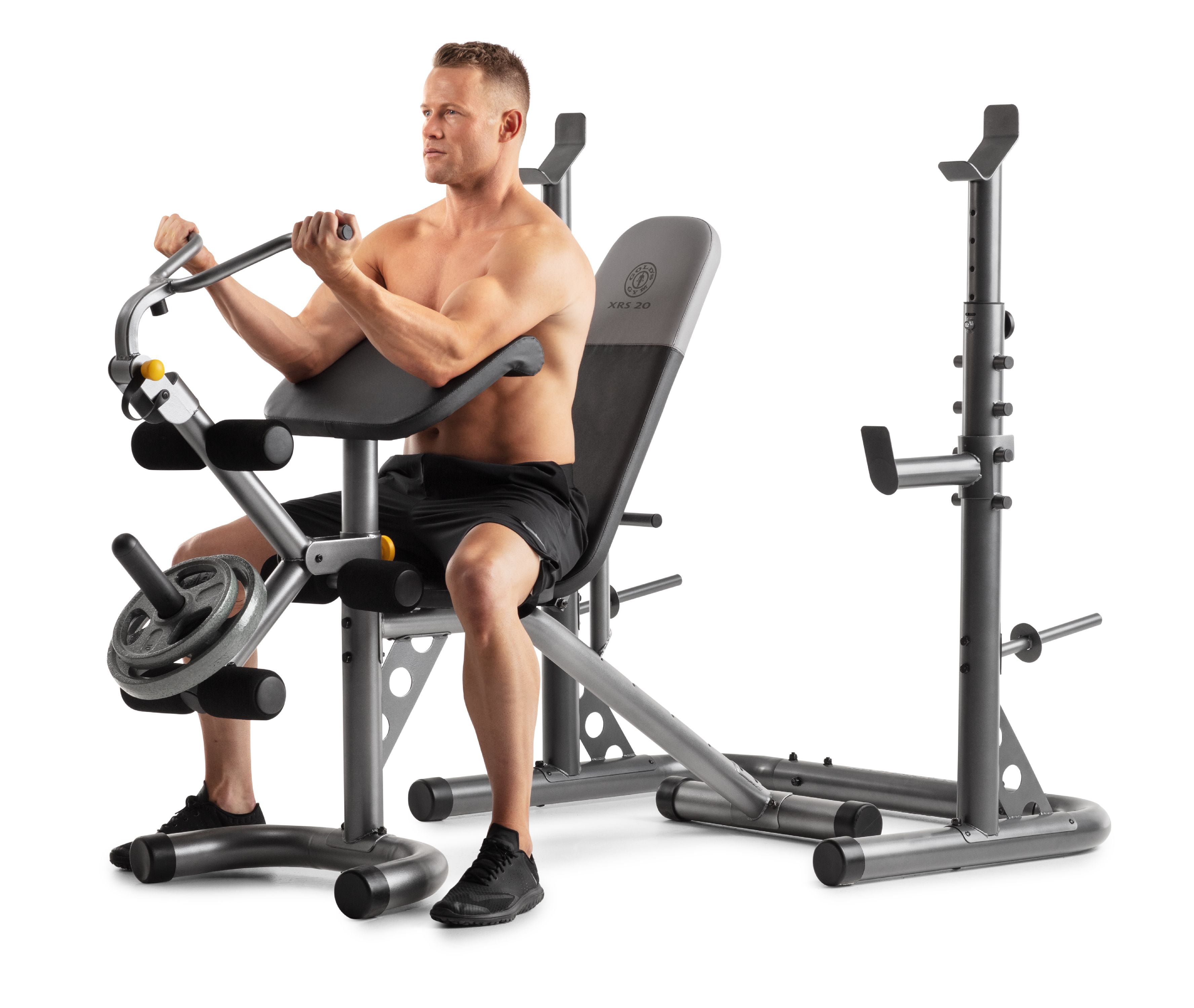 Gold's Gym XRS 20 Adjustable Olympic Training Bench With Squat Rack