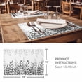 thumbnail image 3 of Placemats 1 Pack, Spring Gray Eucalyptus Woven Placemat, Linen Place Mats for Kitchen/Dining Tables, Summer Botanical Leaf Country Washable Table Mats for Party, 3 of 8