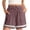 Purple, variant on Bloomae Womens Linen Shorts Summer Casual Loose Drawstring Elastic Waist Beach Vacation Comfy Shorts Lightweight Lace Floral Crochet Eyelet Trim Boho Short Pants with Pockets Yellow XL