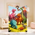 thumbnail image 4 of Personalised Dinosaur Blanket With Custom Name â Soft Throw For Boys Kids Cosy Lightweight Dino Bedding Blanket For Bedroom Sofa Travel, 4 of 4