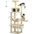 PAWZ Road 73" Cat Tree for Large Cats Multi Level Tall Cat Tower Condo with 7 Scratching Posts