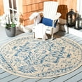 thumbnail image 3 of SAFAVIEH Beach House Jose Geometric Indoor/Outdoor Area Rug Blue/Cream, 6'7" x 6'7" Round, 3 of 11