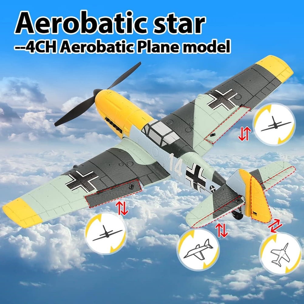Roofworld BF109 RC Airplane 4CH 6-Axis Gyro Remote Control Plane Aircraft Park Flyer