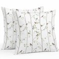 thumbnail image 2 of Throw Pillow Covers 16x16 Inch Set of 2, Sparrow Waterproof Outdoor Pillow Covers, Spring Birds on The Branches Vintage Country Decorative Cushion Pillowcases for Couch, Sofa, Bed, Garden, Patio, 2 of 9