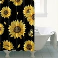 thumbnail image 5 of Yellow Wildflower Shower Curtain for Bathroom 72x84, Boho Sunflower Floral Bee and Butterfly Pattern, Vintage Quick-Dry Polyester Fabric with Hooks, Rustic Country Farmhouse Look, 5 of 5