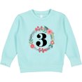thumbnail image 2 of Inktastic 3rd Birthday Floral Wreath 3 Year Old Girl Toddler Sweatshirt, 2 of 4