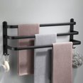 thumbnail image 4 of Toallero de baño, soporte para ropa, gancho para armario, perchero para puerta de baño o cocina 3 capas 50cm, 4 of 9