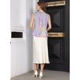 thumbnail image 5 of DARING DIVA Women's Sleeveless Floral Button Down Casual Shirts S Light Purple, 5 of 7