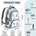 thumbnail image 5 of Butterfly and Watercolor Blue Pattern Backpack for School, Cute School Bag with Adjustable Shoulder Straps and Padded Back, 16.9"x12.6"x5.9", 5 of 5