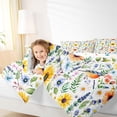 thumbnail image 3 of Erosebridal Watercolor Floral Queen Comforter Set for Kids Girls, Cute Daisy Sunflower Bedding Comforter Set, Polka Dots Reversible, 3pcs, 3 of 6