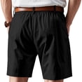 thumbnail image 6 of CIENVNSTG Men's Linen-Textured Quick-Dry Shorts Drawstring Waist Breathable Beach & Casual Shorts Black L, 6 of 7