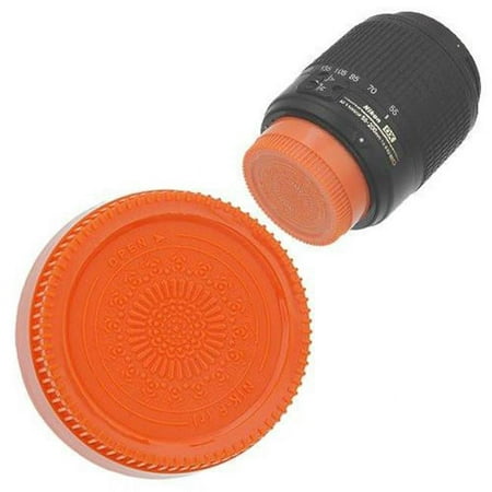 Image of Fotodiox Cap-Rear-Nikon-Orange Designer Rear Lens Cap for All Nikon & Nikkor F Lenses Orange