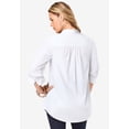 thumbnail image 2 of Roaman's Women's Plus Size Kate Long Sleeve Easy Cotton-Blend Button-Front Shirt, 2 of 6