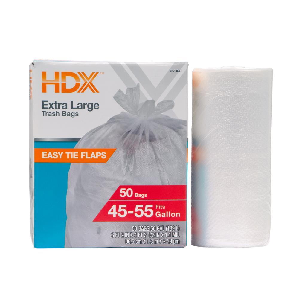 HDX 50 Gal. Black Extra Large Trash Bags (50-Count) HDX 960362 - The Home  Depot