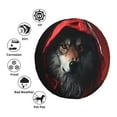 thumbnail image 4 of Naloa Mysterious Hooded Wolf PVC Leather Spare Tire Wheel Cover Spare Tire Cover, for Car Truck SUV Camper Trailer Universal Fit(14-17in)-, 4 of 6