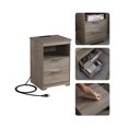 thumbnail image 4 of Jopath 2 Drawer Small Nightstand with Charging Station,Wooden End Table with Drawer and Opening Shelf,Side Table for Bedroom Living Room Dorm Office,Gray, 4 of 8