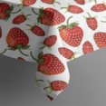 thumbnail image 4 of Red Strawberry Plants Fruit White Pattern Rectangle Tablecloth 60"x120",Waterproof Polyester Rectangle Table Cloth, Wipeable Spillproof Polyester Tablecloth for Dining, Camping, Indoor and Outdoor, 4 of 6
