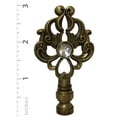 thumbnail image 3 of Royal Designs, Inc. Floral Filigree Design Crystal Accent Finial for Lamp Shade, F-5071AB-1, Antique Brass, Single, 3 of 4