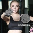 thumbnail image 4 of S Guantes de Fitness antideslizantes para gimnasio, guantes de entrenamiento para culturismo, entrenamiento de ciclismo, senderismo, medio dedo, 1 par, 4 of 4