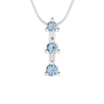 thumbnail image 2 of 0.22 ct Brilliant Round Cut Blue Diamond 14k White Solid Gold Everyday Affordable Designer Necklace Pendant with 16" Chain, 2 of 6