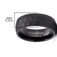 thumbnail image 3 of Metal Masters Mens Black Tungsten Wedding Band Hammered Promise Engagement Ring Comfort-Fit 8mm, 3 of 5