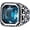 Light Blue, variant on Men's Stainless Steel Vintage Personality Trendy Mysterious Symbol Pattern Carved Chunky Large Gemstone Signet Ring