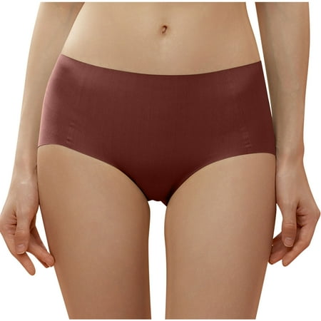 Wancir No Show Underwear for Women Seamless High Cut Briefs Mid-waist Soft No Panty Lines