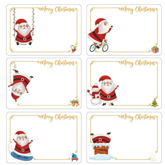 6Pc Christmas Sticker Gift Label - 120Pcs Christmas Labels Tags Stickers Self Adhesive Labels For Large Blank Christmas Name Tags For Santa