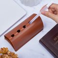 thumbnail image 3 of 1pc Imitation Leather Pen Holders Pencil Container Arch 150x70x70mm, 3 of 6