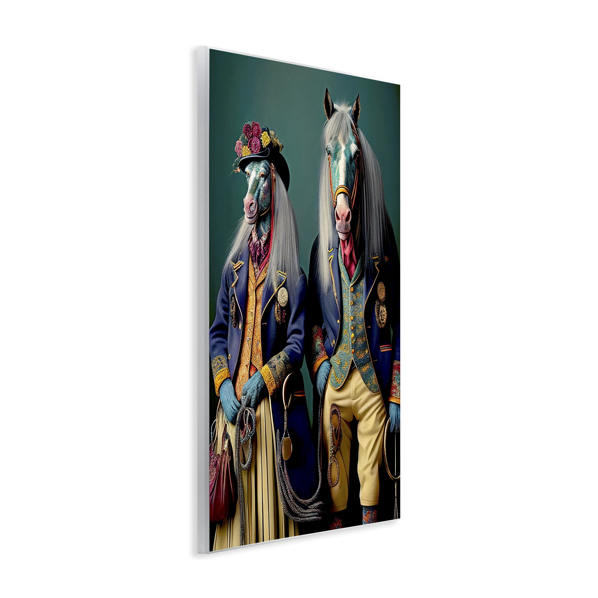 Stupell Industries Old Fashioned Horses Novelty Painting Unframed Art Print Wall Art, 13 x 19