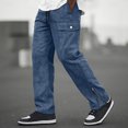 thumbnail image 1 of Ceisia Men Solid Color Corduroy Straight Leg Pants Elastic Waist Drawstring Gift Casual Trousers, 1 of 6