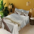 thumbnail image 4 of Ambesonne Beach Fitted & Top Sheet Set with Shams, Tropical Gulf Island, Grey Cream, 4 of 8