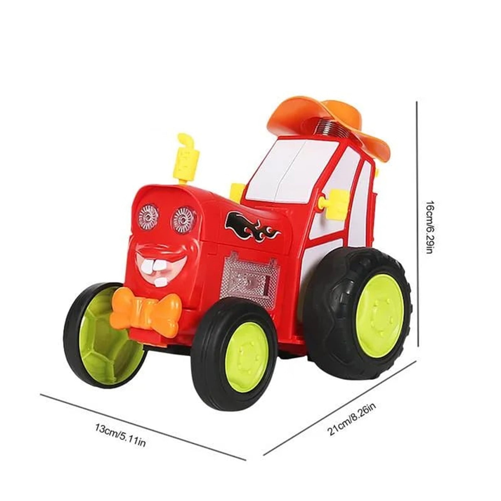 SugarBloom Crazy Jumping Remote Control Car with Headlights & Music, Rechargeable RC Crawler Truck, Cartoon Vehicle Gift,Red