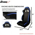 thumbnail image 2 of Ikon Motorsports Pair Of Reclinable Racing Seat Seats Cloth Black Blue SPACO Style Fits Ford, 2 of 4