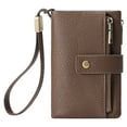 thumbnail image 1 of Small Womens Wallet Leather Bifold Card Holder RFID Blocking with Zipper Coin Pocket, 1 of 6